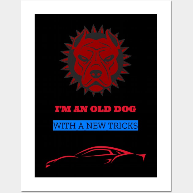 I'm an old dog with new tricks, car Wall Art by DiMarksales